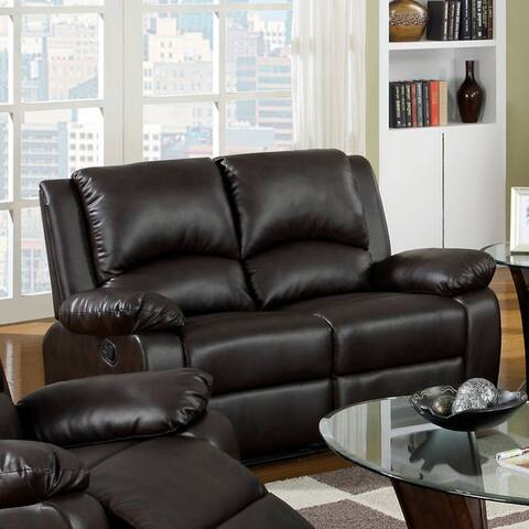 Furniture of America Rald Traditional Brown Reclining Loveseat
