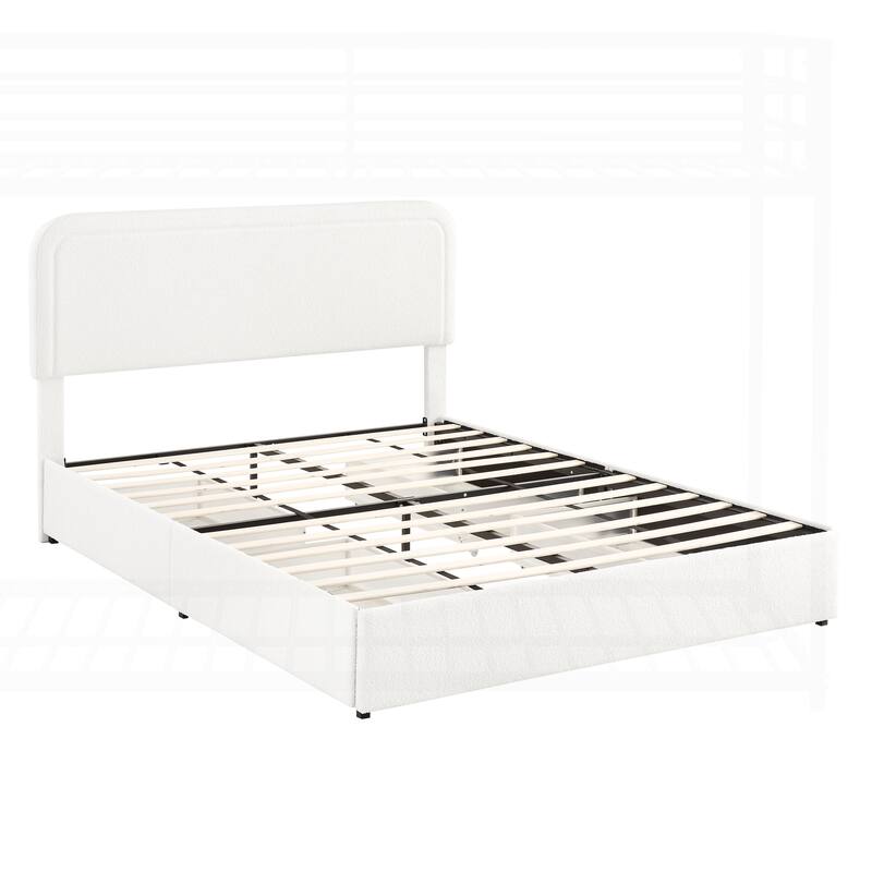 Comfortable Queen Size Platform Bed with Innovative Storage and Stylish Headboard