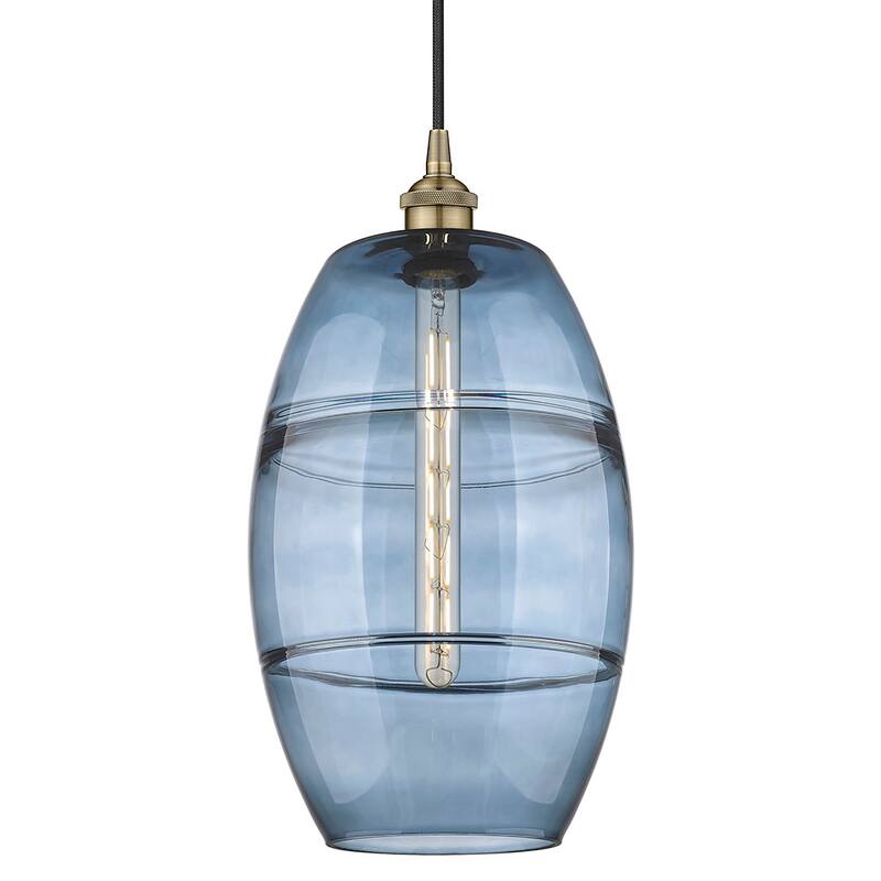 Innovations Lighting 616-1P 19 10 Vaz Pendant Vaz 10" Wide Cord-Hung - Antique Brass / Princess Blue