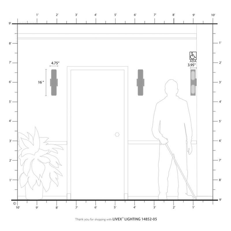 Livex Lighting 2-Light 8W LED ADA Bath Vanity, 14852-91, 14852-05