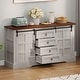 preview thumbnail 1 of 32, Farmhouse Sideboard Buffet Cabinet with Storage-Sliding Barn Doors and 4 Drawers