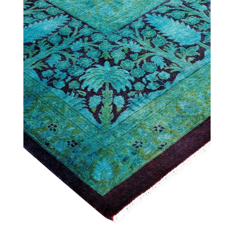 Fine Vibrance One-of-a-Kind Hand-Knotted Area Rug - Blue, 8' 0" x 10' 7" - 8' 0" x 10' 7"