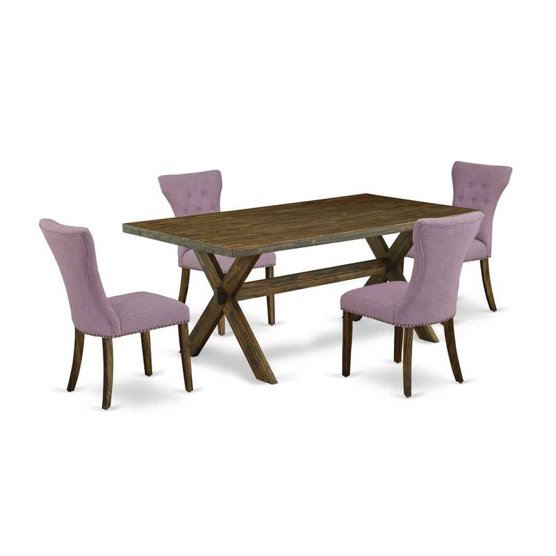 Modern 5-Piece Dinette Set - Dining Table with 4 Chairs - Southwestern Style Kitchen Set - 72