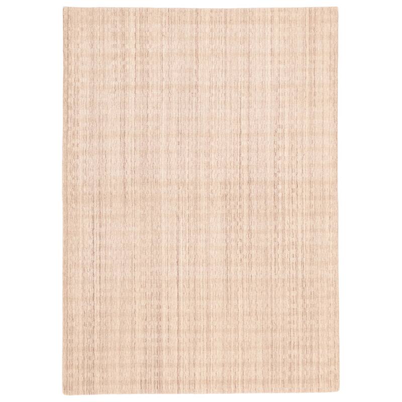 ECARPETGALLERY Hand Loomed Loreto Beige, Grey Wool Rug - 5'7 x 7'10