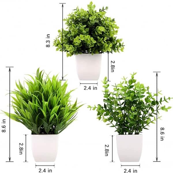 3 Plastic Fake Mini Artificial Plants Bed Bath & Beyond 38295406