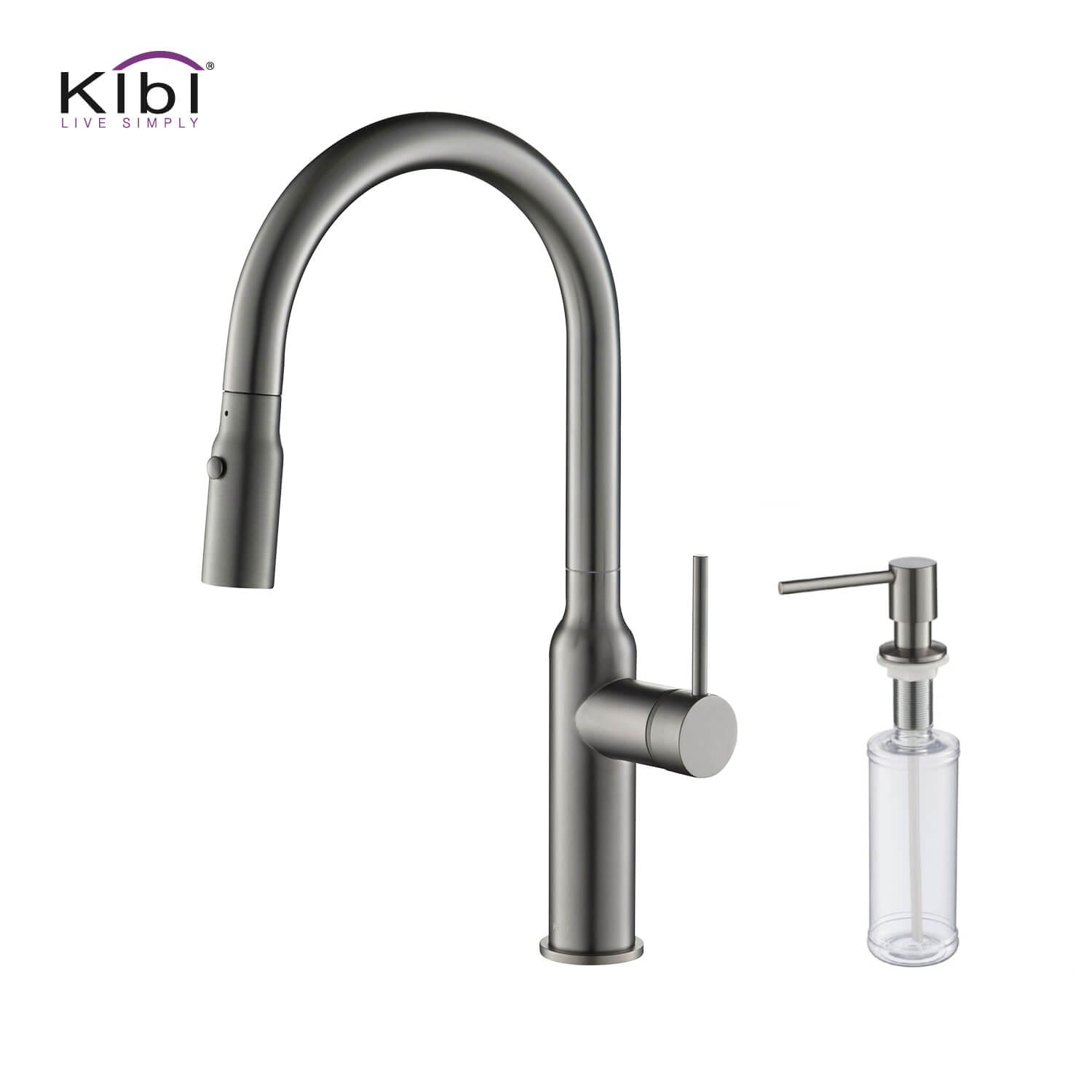 High Arc Pull Out Single Level Lead Free Brass Kitchen Faucet ...