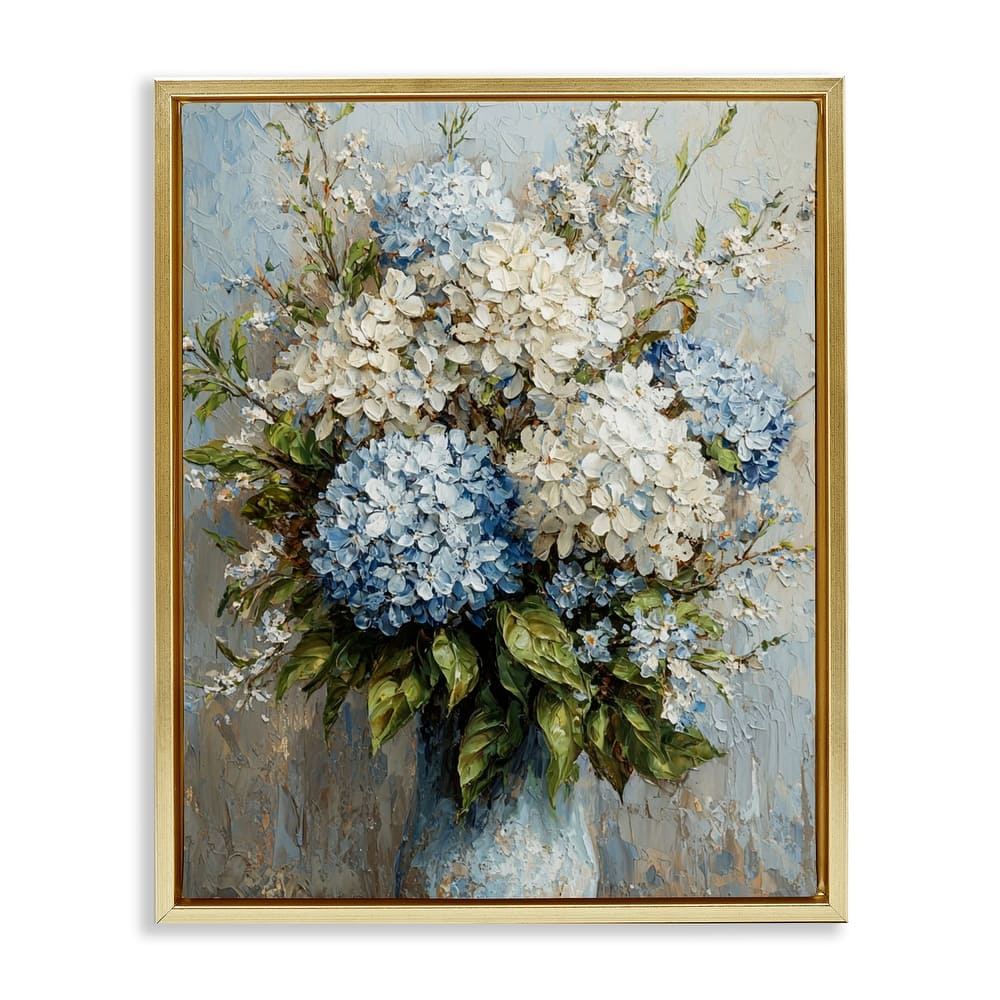 Stupell Muted Classic Hydrangeas Framed Floater Canvas Wall Art Design By Franklyn Gregory