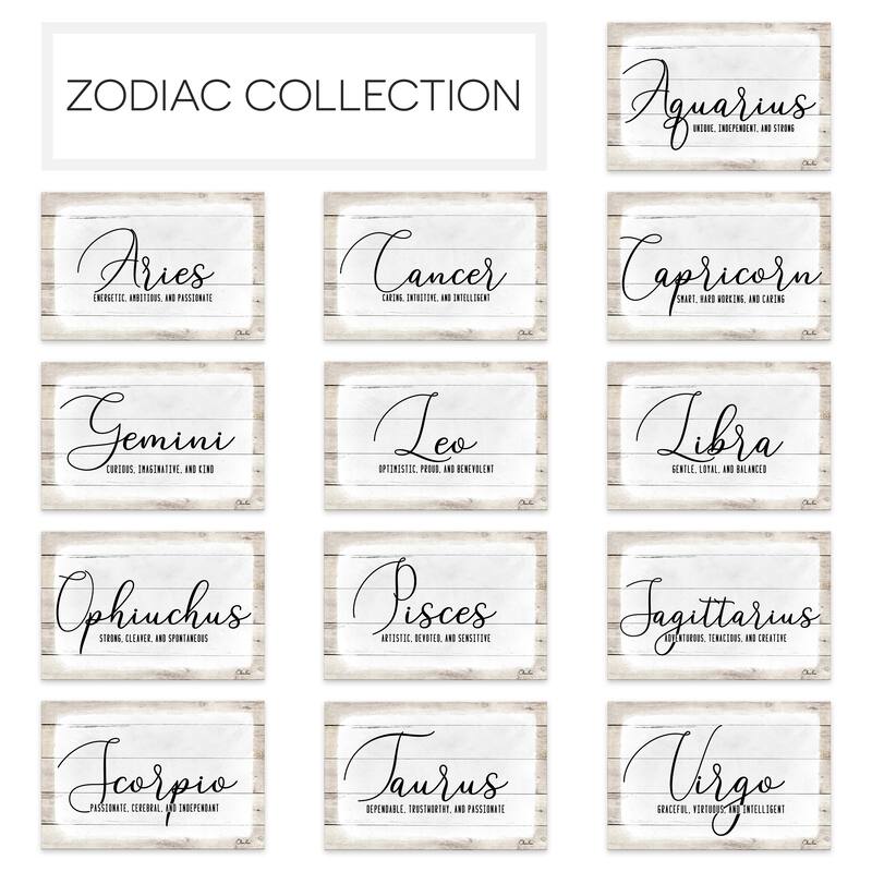 Olivia Rose 'Zodiac' Canvas Textual Wall Art 8 in. H x 12 in. W On