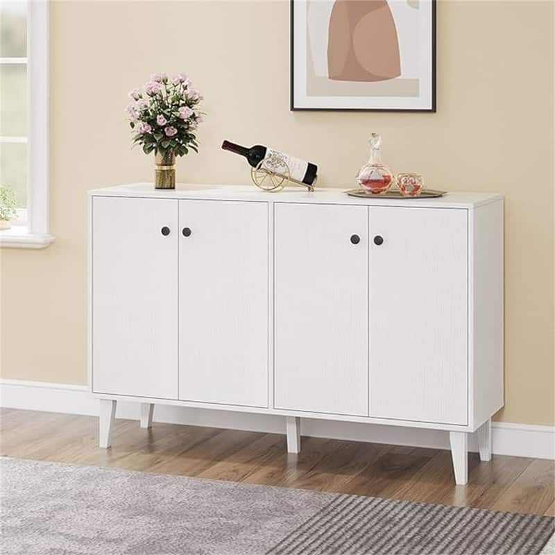 Buffet Sideboard Cabinet - 14.96"D x 50.12"W x 32.52"H - white