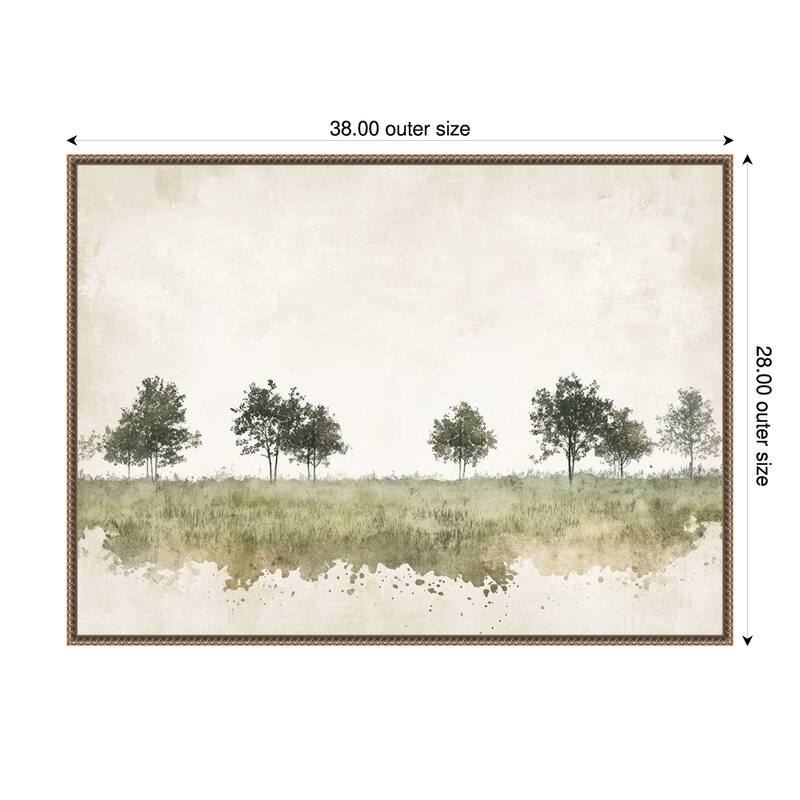 Still Woodland No. 1 by Mona Grace Framed Canvas Wall Art Print - 38 x 28 in