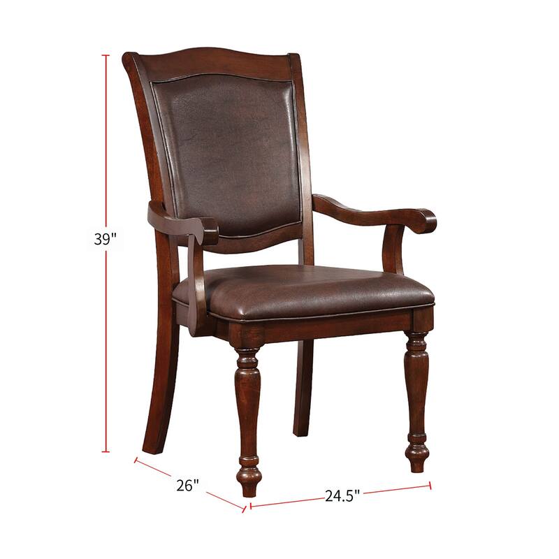Dining Set in Brown Cherry and Espresso Finish
