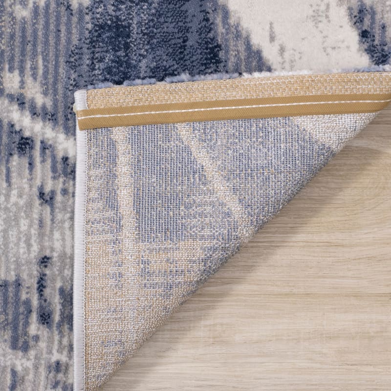 Alpine Rug Co. London Blue Cream Grey Soft Abstract Indoor Area Rug