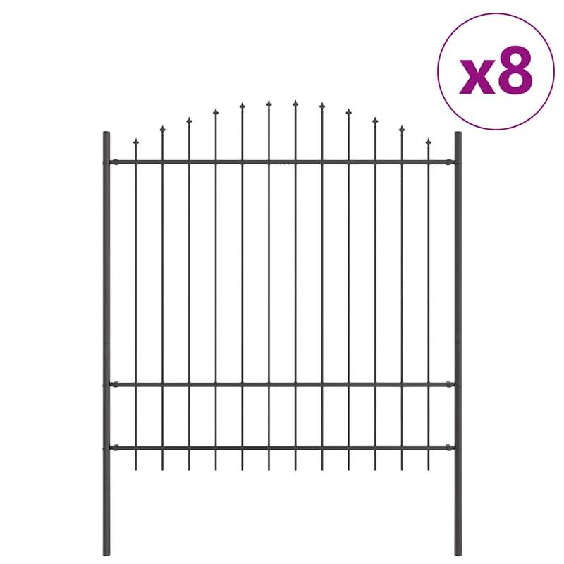 vidaXL Garden Fence Grey Powder-Coated Steel