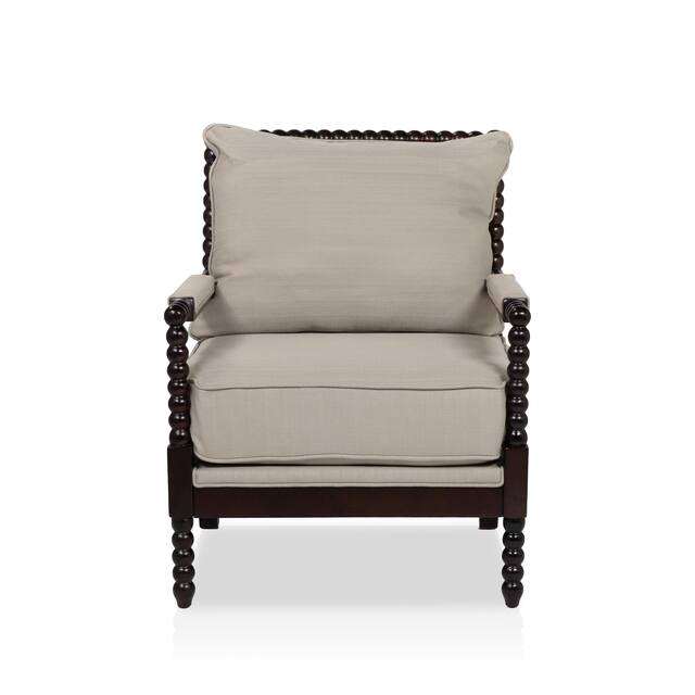 Furniture of America Digg Gray Fabric Cushioned Accent Chair