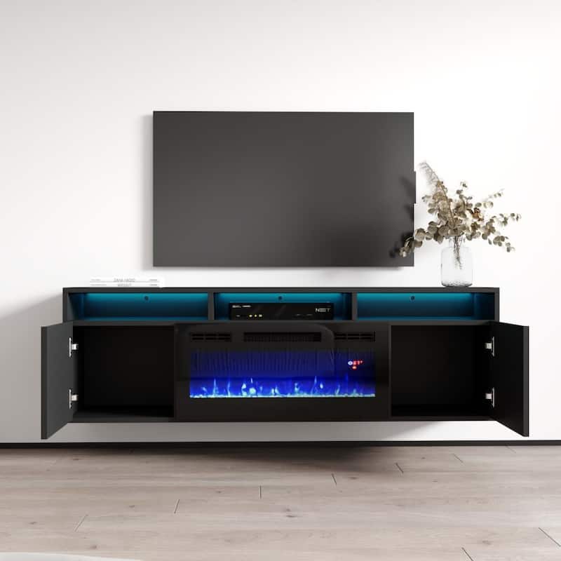 Giza EF Wall Mounted Electric Fireplace Modern 63" TV Stand