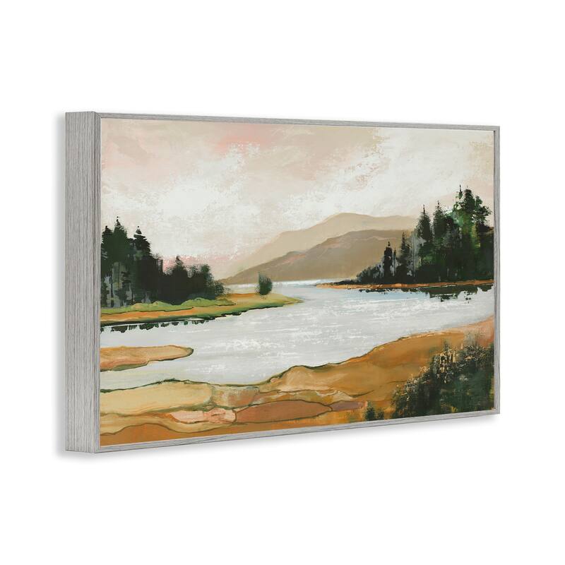 Stupell Relaxing Valley Lake Framed Giclee Art Design By Max Maxx