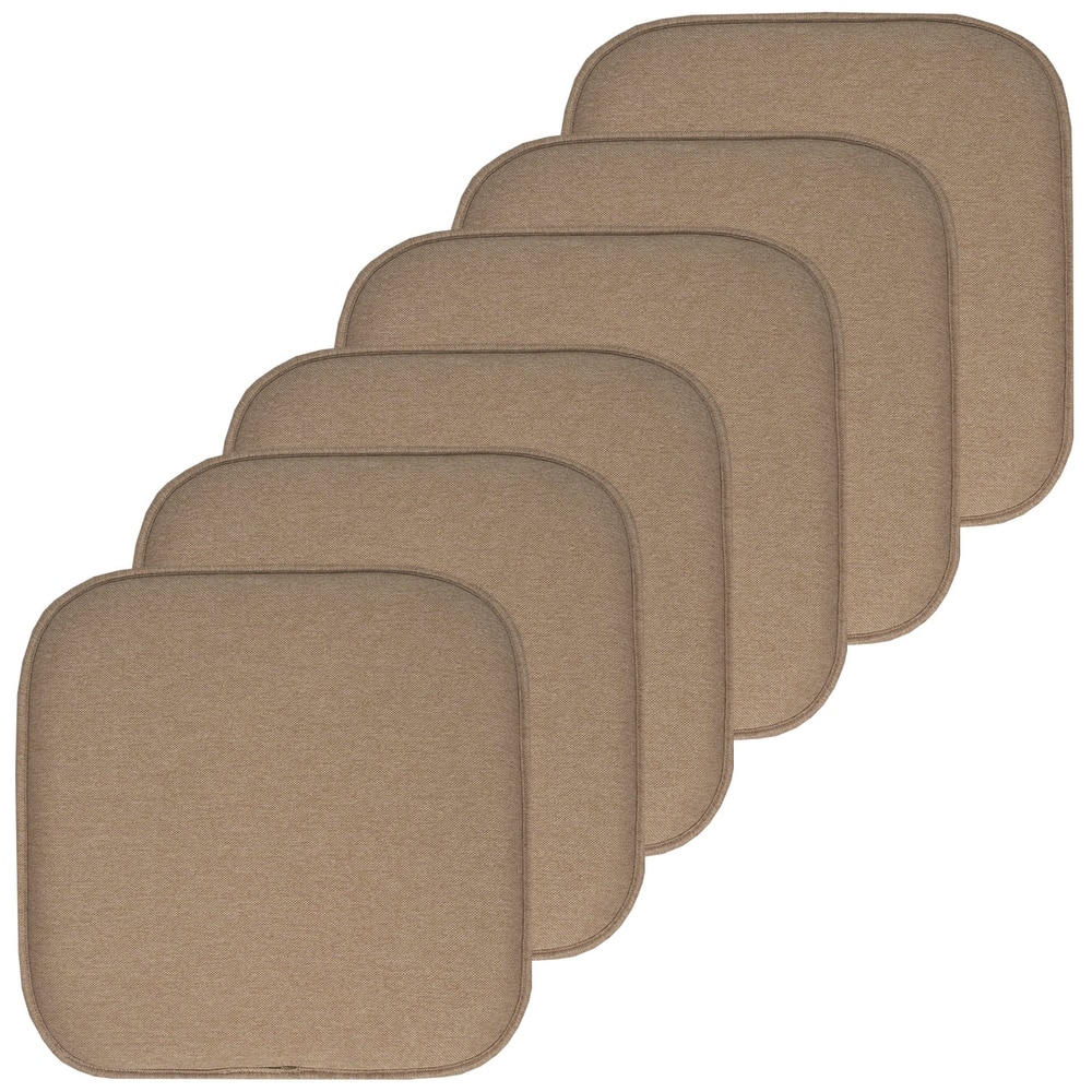 Sweet Home Collection Charlotte Jacquard Memory Foam Non Slip Back Chair Pad Cushion 16" x 16"