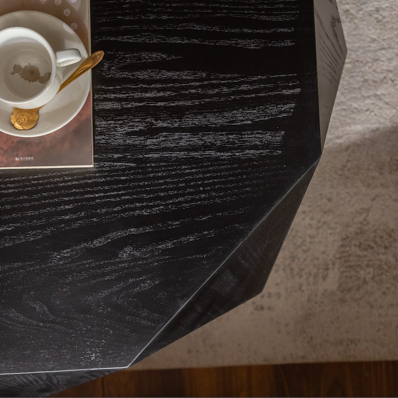 American Retro Coffee Table with 3D Relief Pattern, Nail Holes Knots and Wood Marks, for Living Room