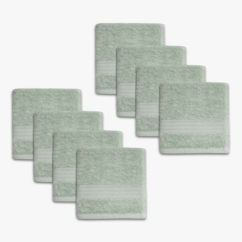 True Classic Towels - 8 Washcloths - Silt Green