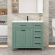 preview thumbnail 31 of 143, Modern Bathroom Vanity with Sink & Faucet Storage Cabinet Set 36 in - Green