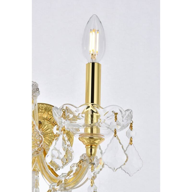Fleur Illumination Collection Wall Sconce D:12in H:16in E:8.5in Lt:2 Gold Finish