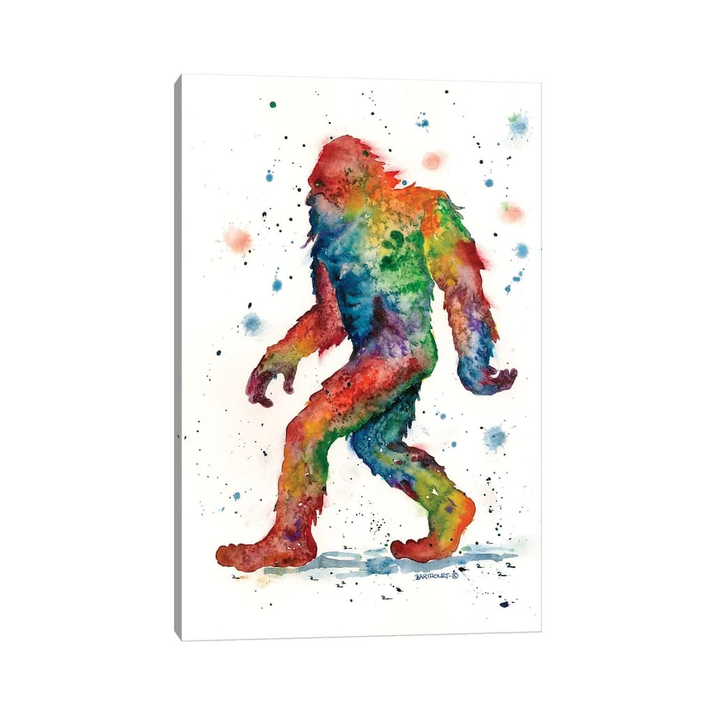 iCanvas "Rainbow Sasquatch" by Dave Bartholet Canvas Print