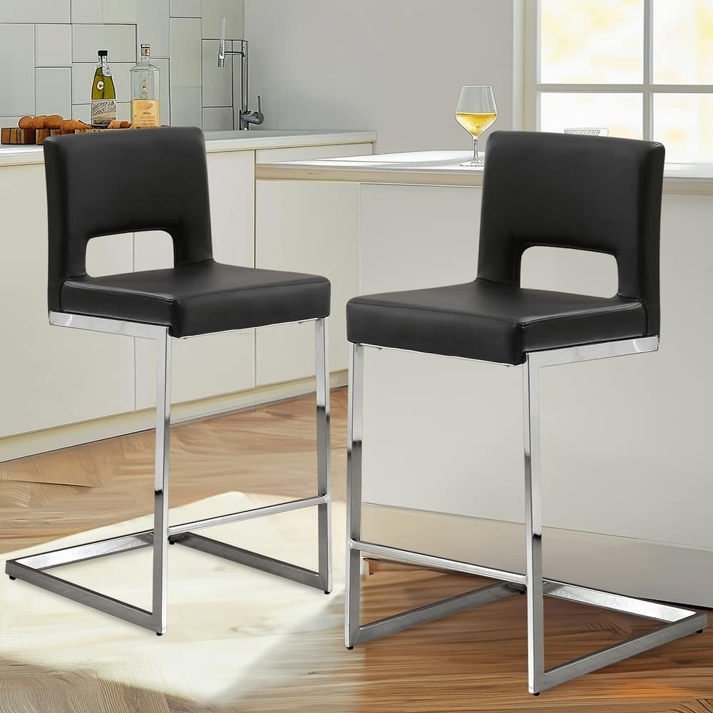 26" Counter Height Bar Stools Set of 2/3 with Metal Frame - 18"W x 23"D x 37.6"H