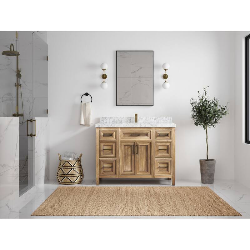Willow Collections 48 in. W x 22 in. D Santa Monica Teak Single Sink Bathroom Vanity with Countertop