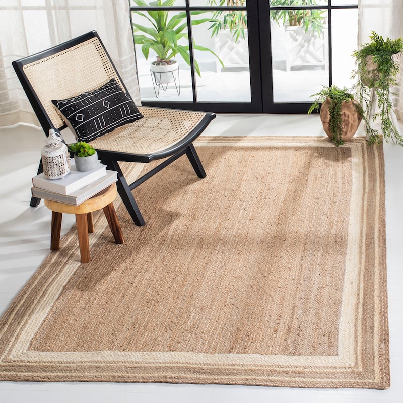 SAFAVIEH Handmade Natural Fiber Averi Border Jute Rug - 8' x 10' - Ivory/Natural