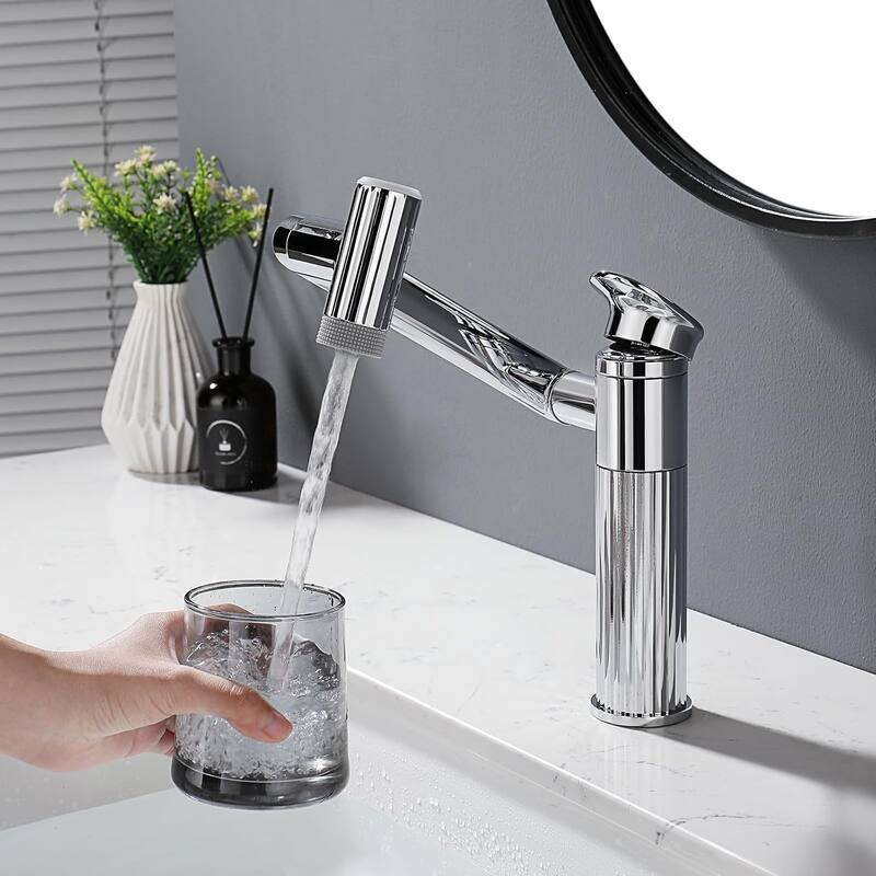 Lefton Rotatable Bathroom Faucet with Temperature Display in Fahrenheit with 2 Water Modes, BF2208-PRO