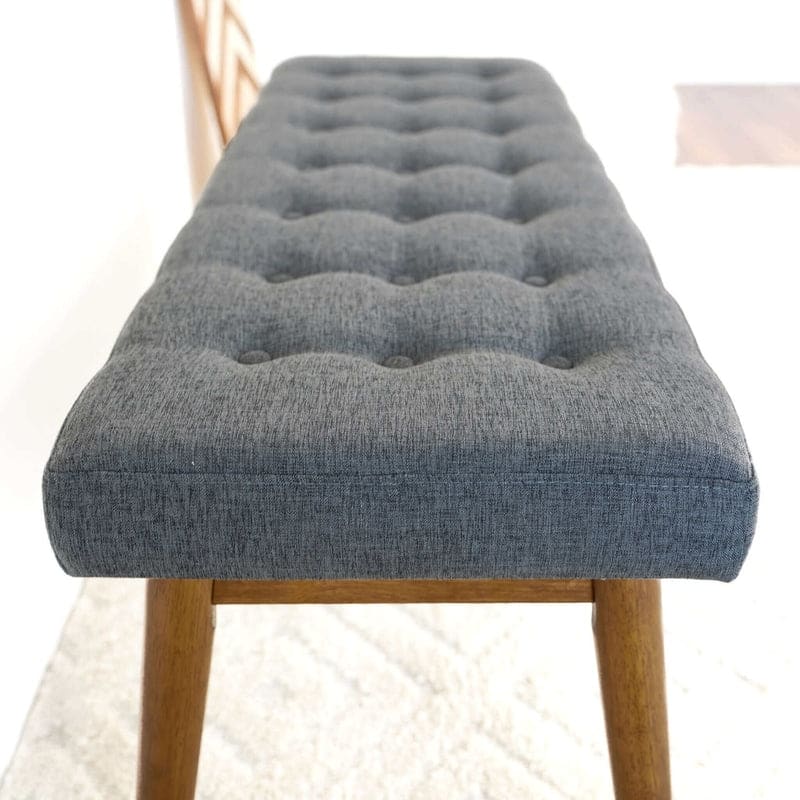 GDFStudio - Delilah Mid-Century Modern Fabric Upholstered Bench with Velvet Cushion - 43"W