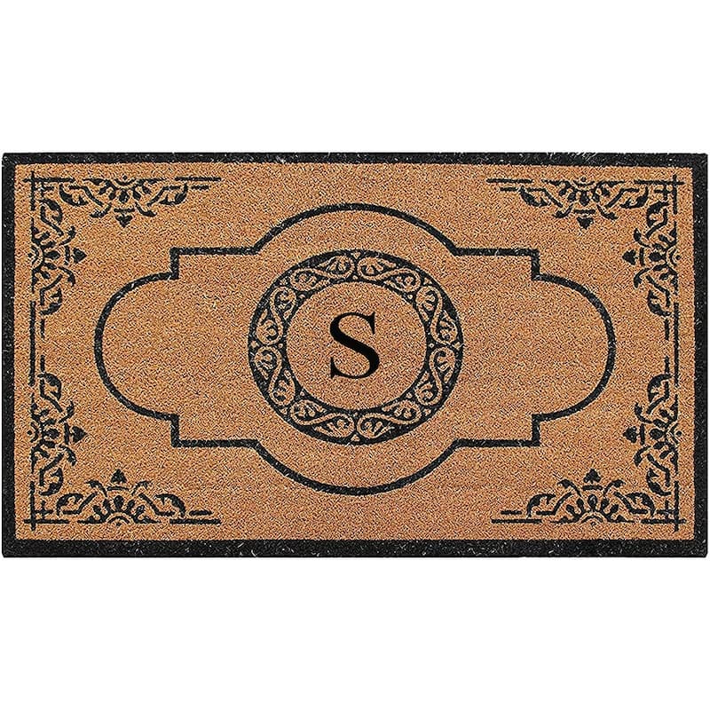 A1HC Abrilina Hand Crafted Heavy Duty Outdoor Monogram Doormat 36"X72" - S