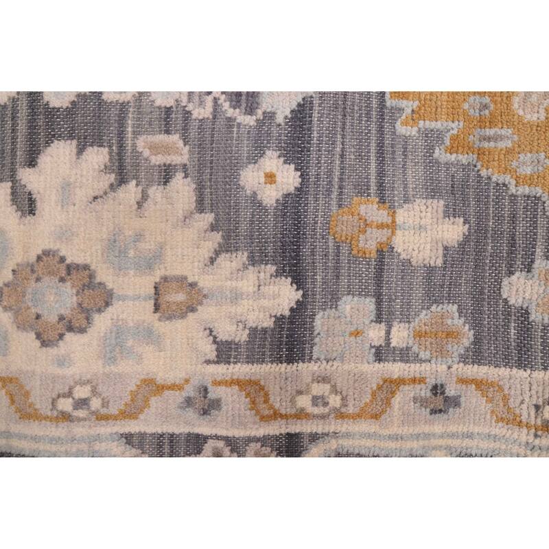 ECARPETGALLERY Hand-knotted Finest Oushak Dark Grey Wool Rug - 7'10 x 10'3