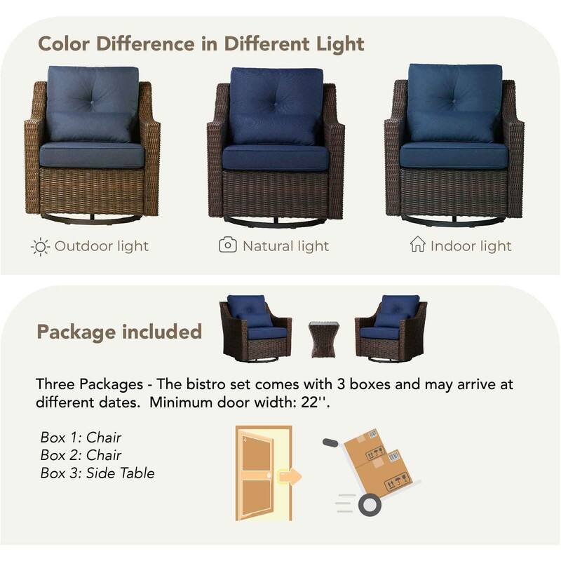 Murphy Outdoor Wicker Patio Outdoor Sofa Swivel Chair Coffee Table