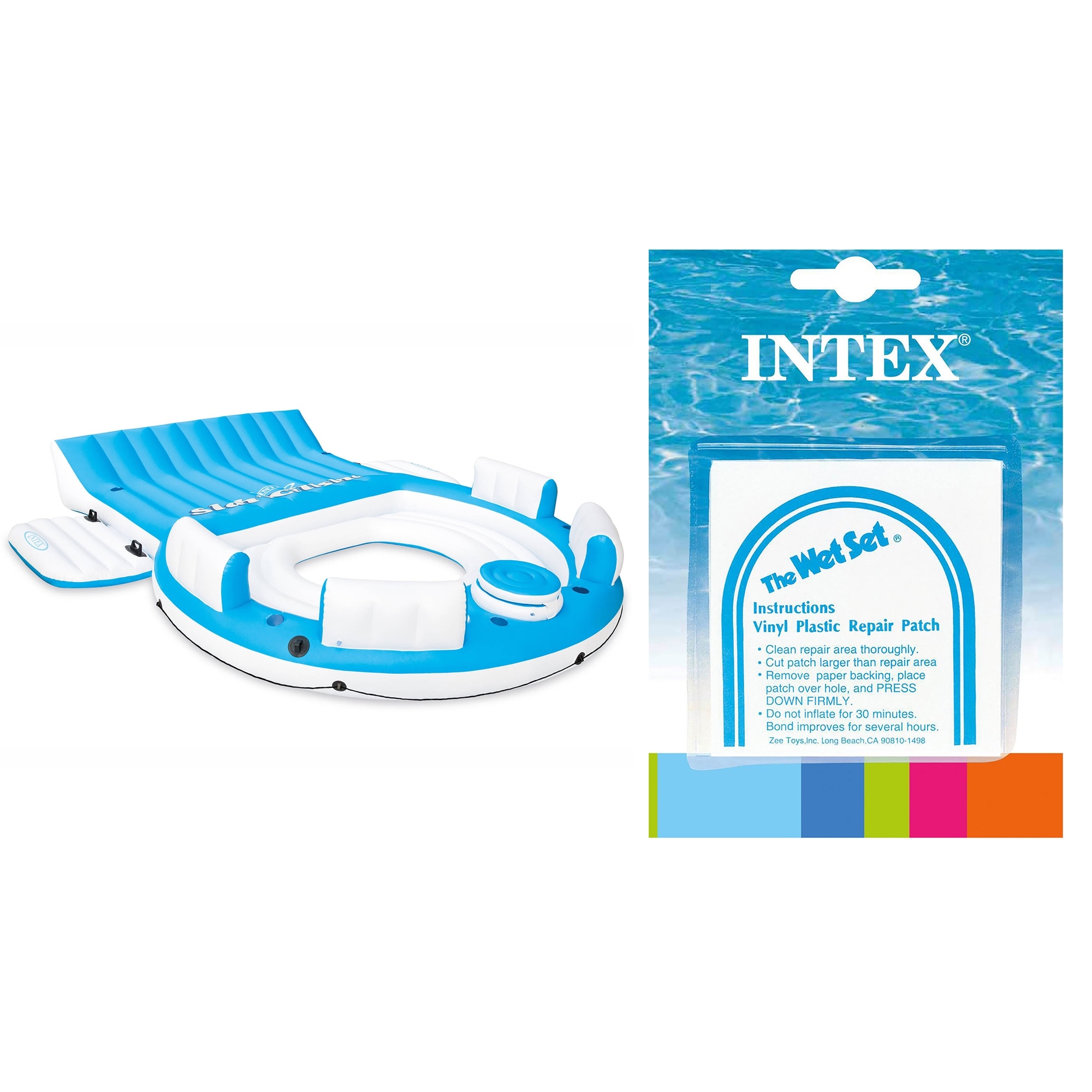 Intex Inflatable Splash N Chill Island Raft Lounger & Wet Set
