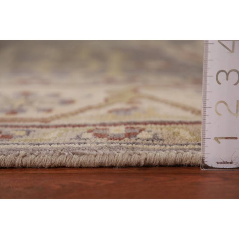 Earth Tone Oushak Indian Area Rug Handmade Wool Carpet - 6'0" x 9'1"