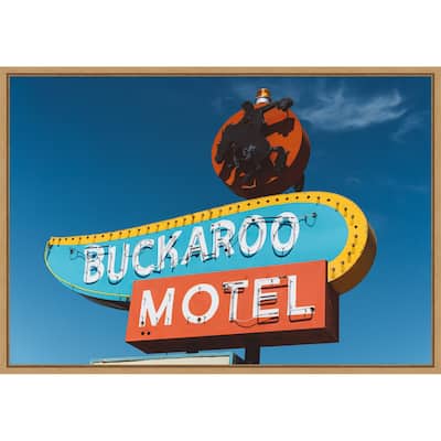 Buckaroo Motel by Bethany Young Framed Canvas Wall Art Print - Sylvie Natural