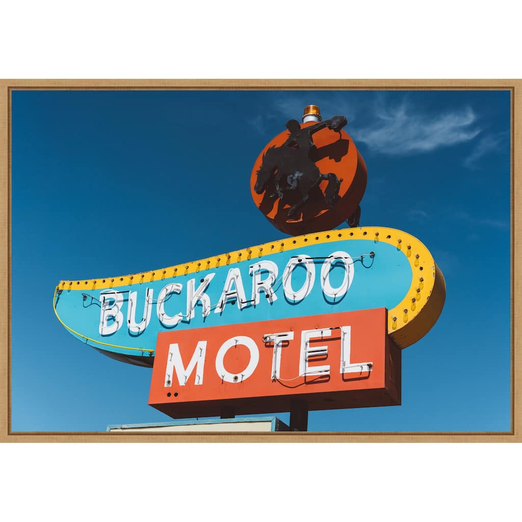 Buckaroo Motel by Bethany Young Framed Canvas Wall Art Print - Sylvie Natural
