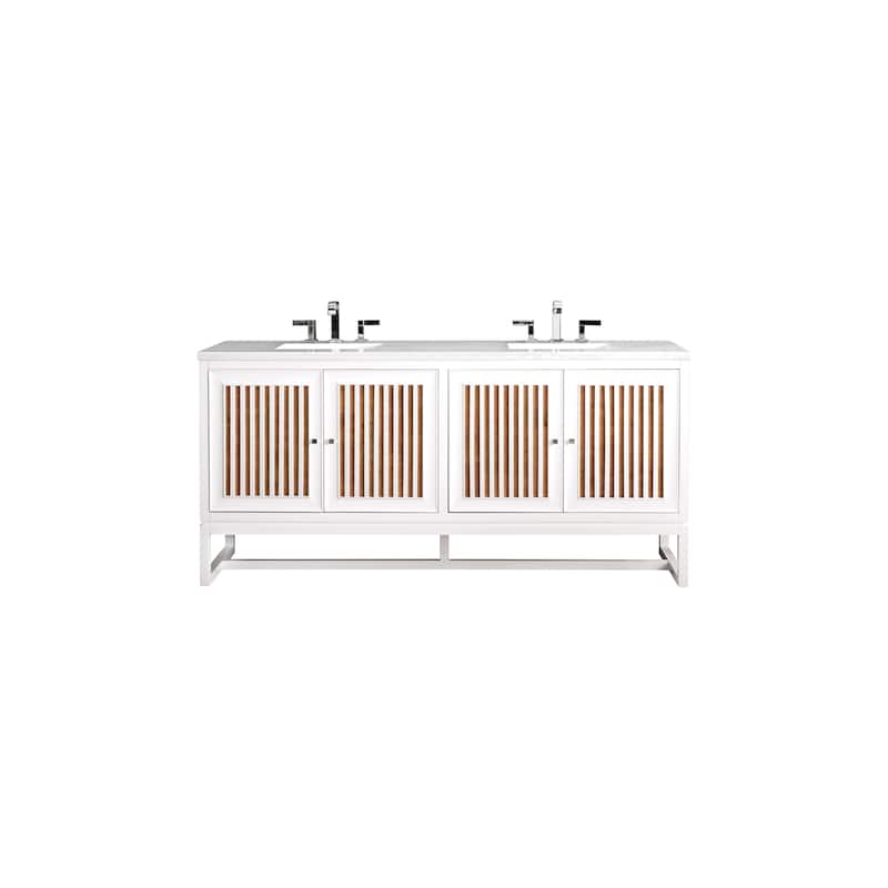 James Martin Vanities Athens 72" Double Vanity Cabinet, Glossy White