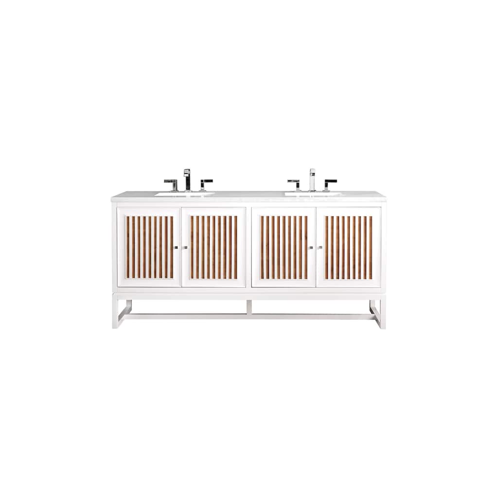 James Martin Vanities Athens 72" Double Vanity Cabinet, Glossy White
