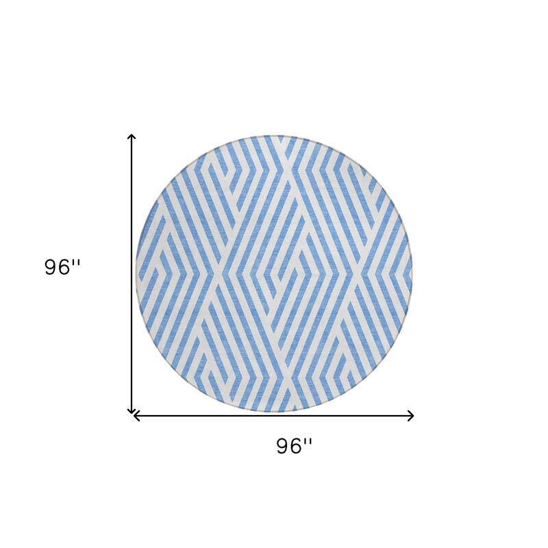 Cane Stylish Geometric Weather Resistant Versatile Elegance Round Outdoor Rug - 8' Round