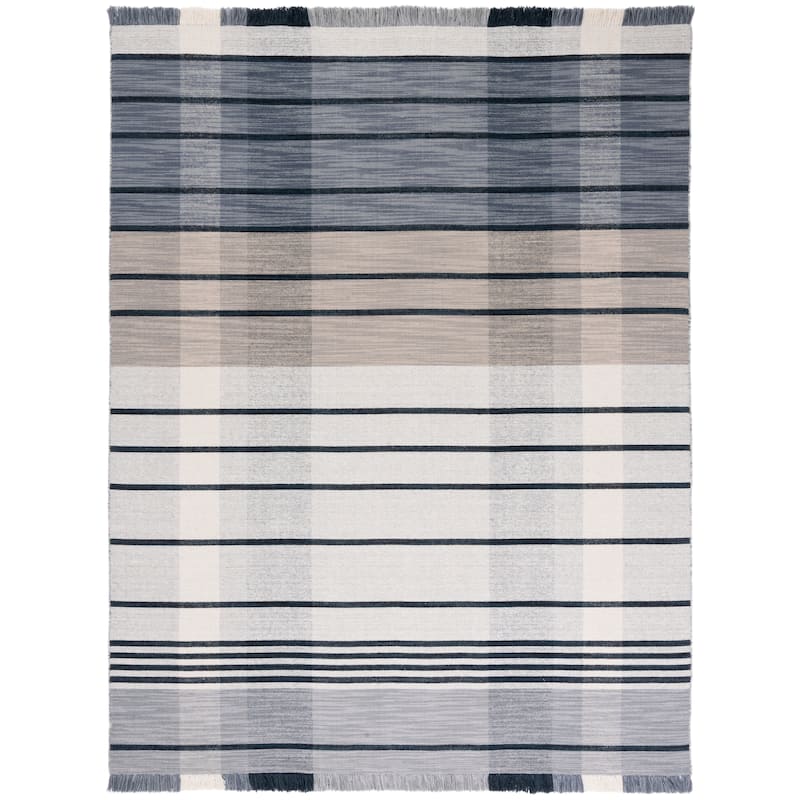 SAFAVIEH Striped Kilim Idell Wool Fringe Rug