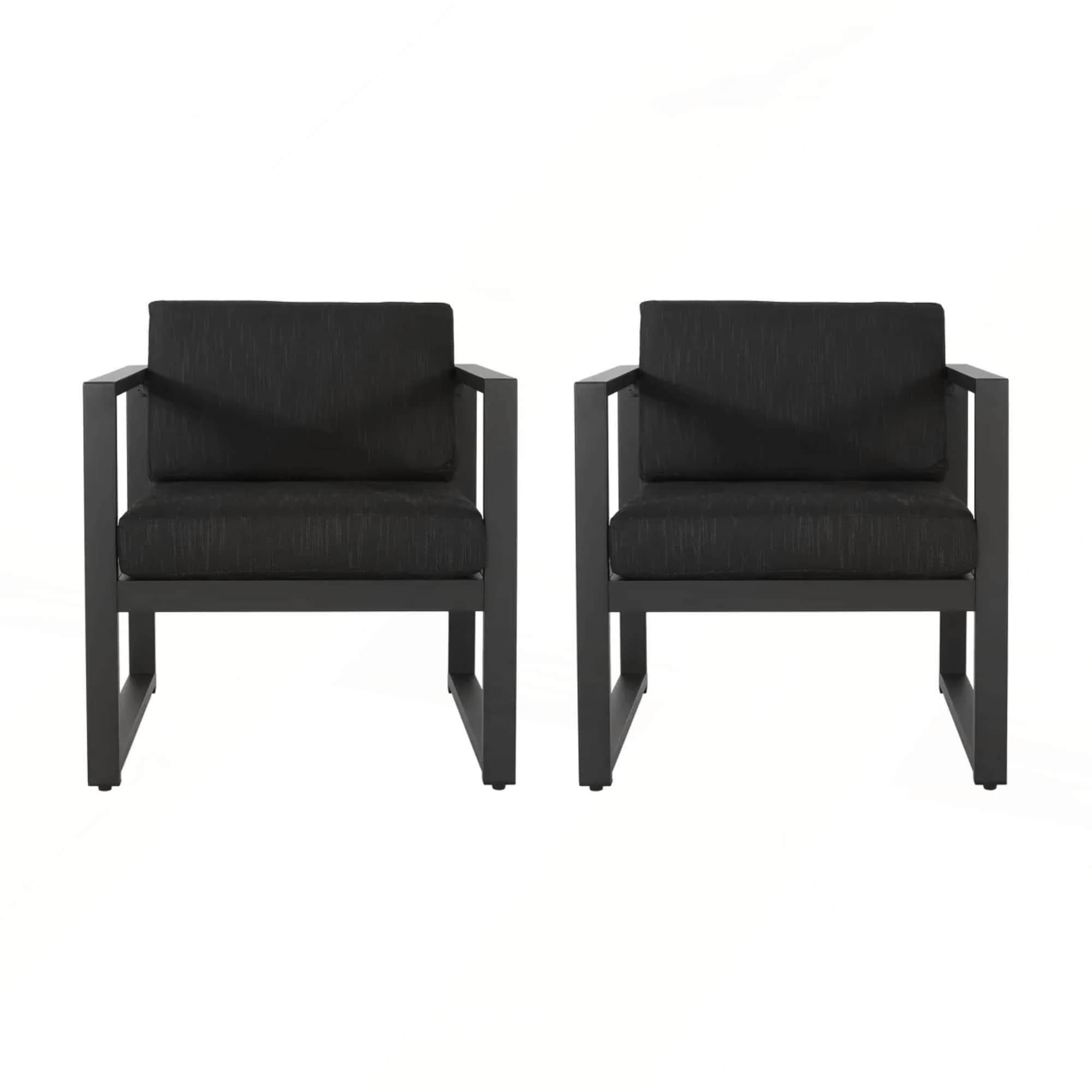 Outdoor Patio Aluminum Club Chair Set of 2