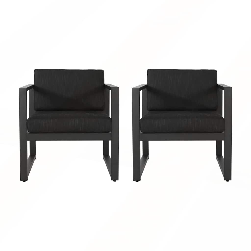 Outdoor Patio Aluminum Club Chair Set of 2