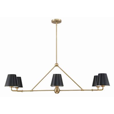 Xavier 6 Light Vibrant Gold Chandelier - 46"W x 14.75"H