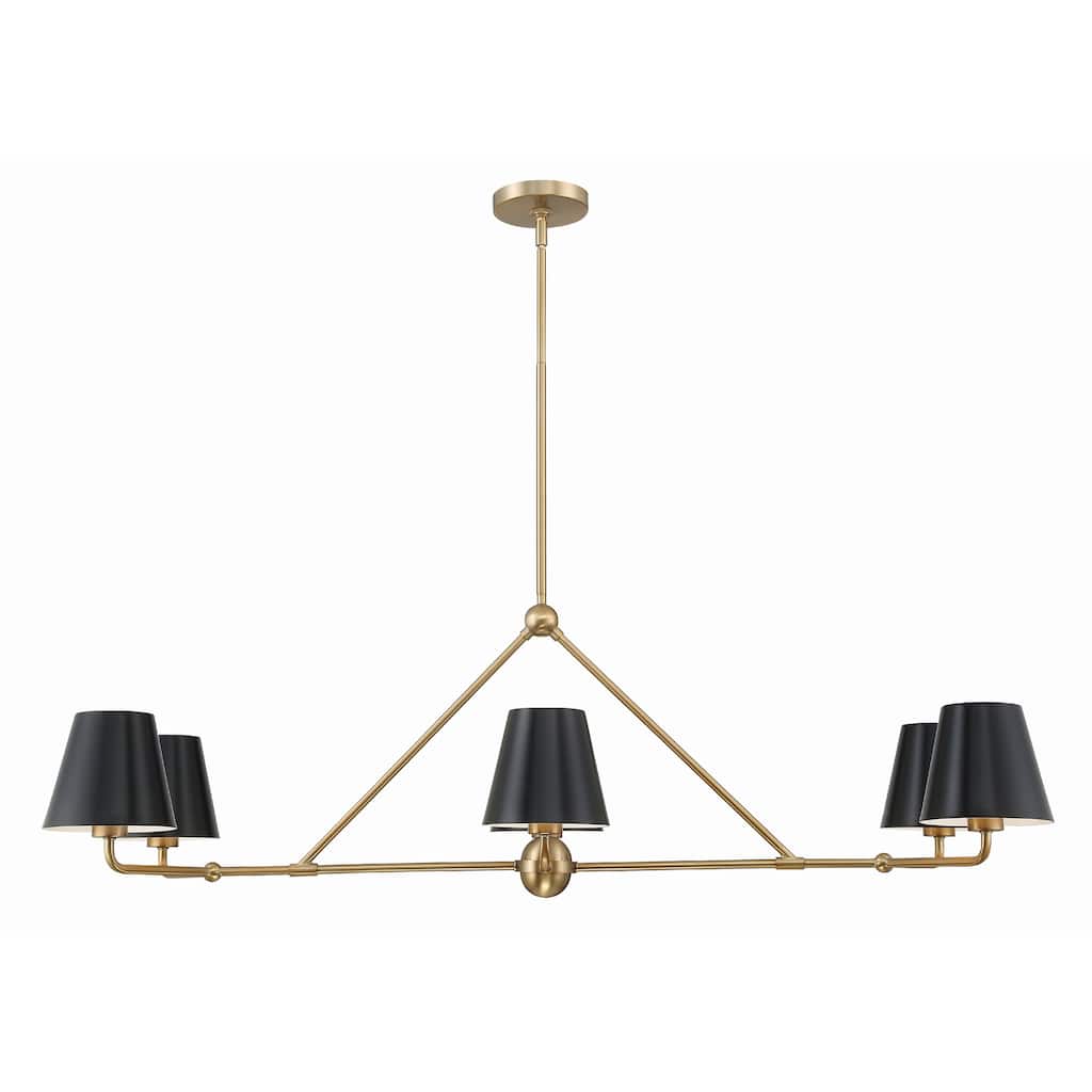 Xavier 6 Light Vibrant Gold Chandelier - 46"W x 14.75"H