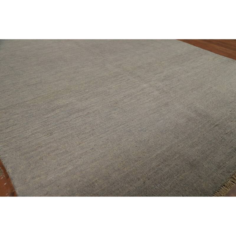 Gray Gabbeh Oriental Area Rug Living Room Hand-Knotted Wool Carpet - 4'10" x 6'7"