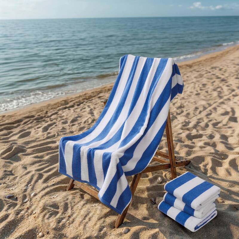 4 Pack - Oceanfront Resort Classic Cabana Beach Towel