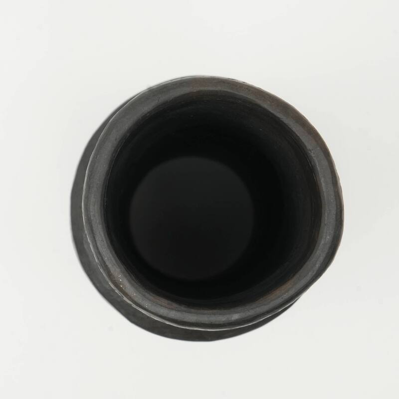 Longpi Pottery Black Clay Vase - Handmade Traditional 3.5x3.5x11 Inch