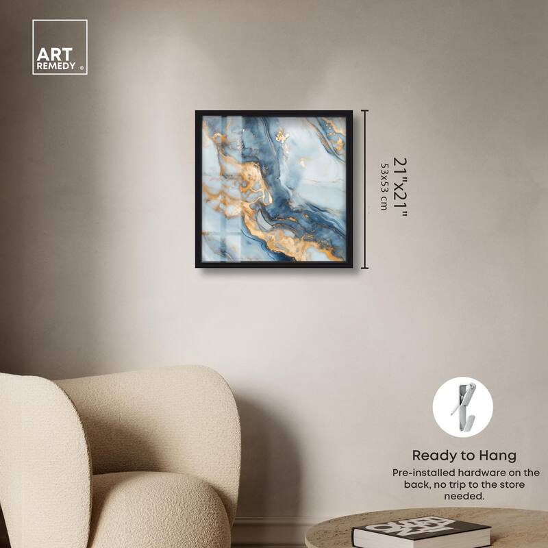 Golden Cloud Marble Shadowbox by Art Remedy